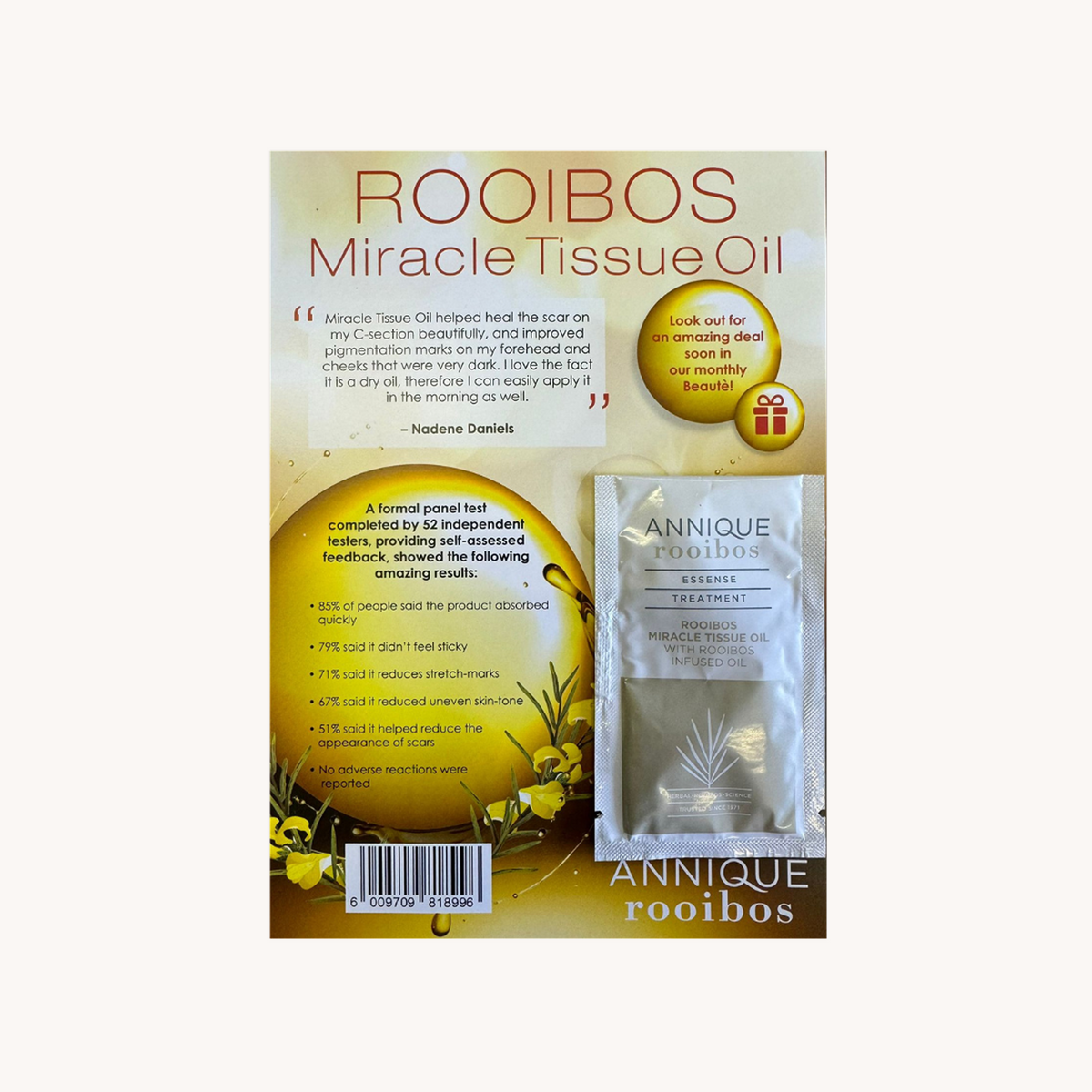 Essense Rooibos Miracle Tissue Oil Card Sample 3ml VD
