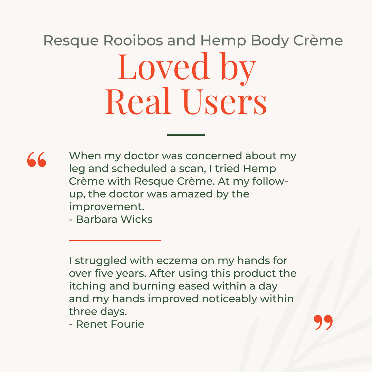 Resque Rooibos and Hemp Body Crème 250ml